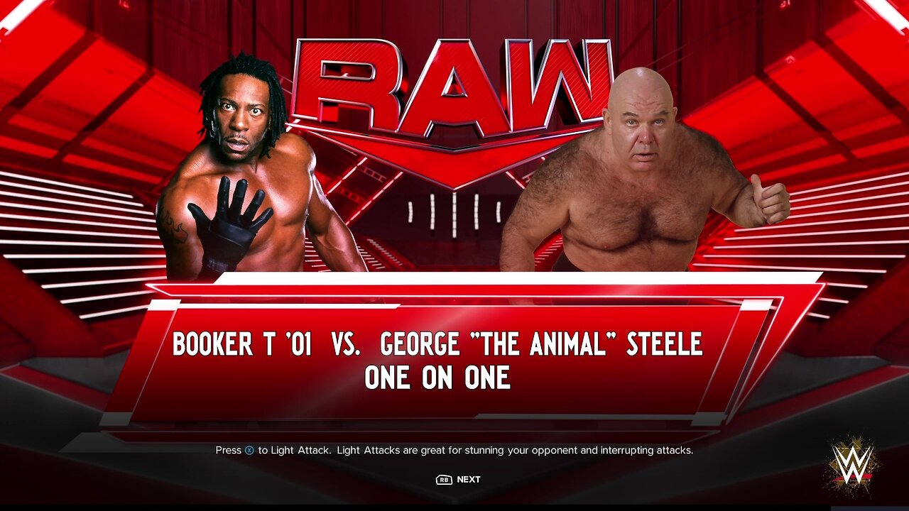 WWE 2k24 Booker T vs George Steele