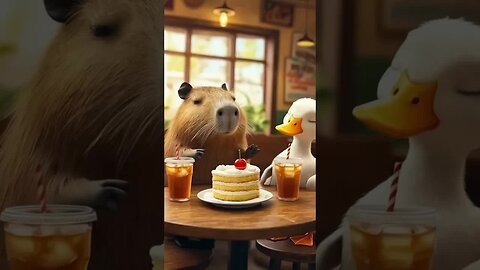 Capybara with Duck 🦆😍🤩
