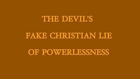 Infowars Archives: The Devil's Lie That Christians Cannot & Should Not Effect Change