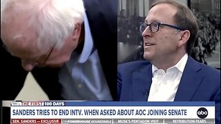 Bernie Sanders gets up during interview after 'nonsense' question about AOC! - 3/23/2025