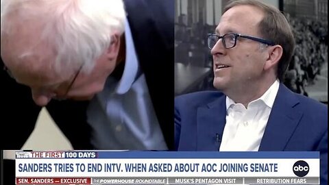 Bernie Sanders gets up during interview after 'nonsense' question about AOC! - 3/23/2025