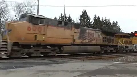 CSX B521 Loaded Pipe Train with UP Power from Lodi, Ohio December 22, 2023