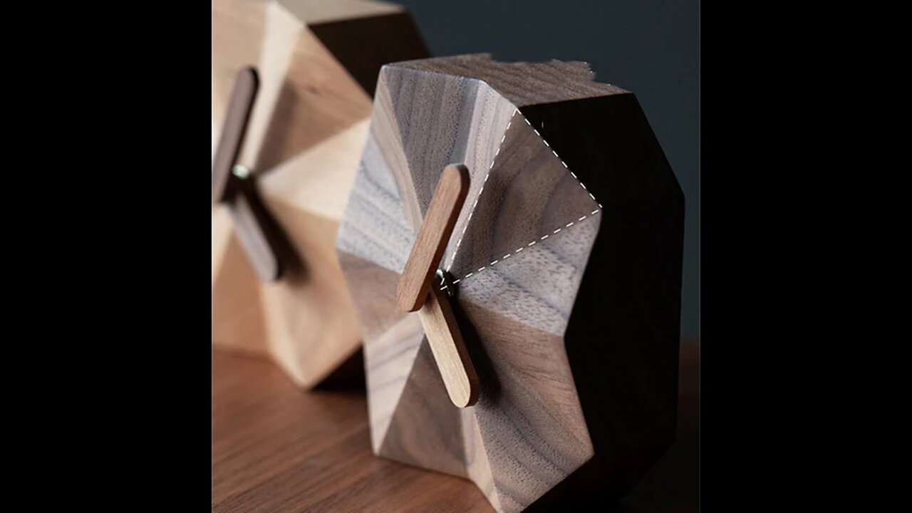 Solid Wood Creative Angular Clock