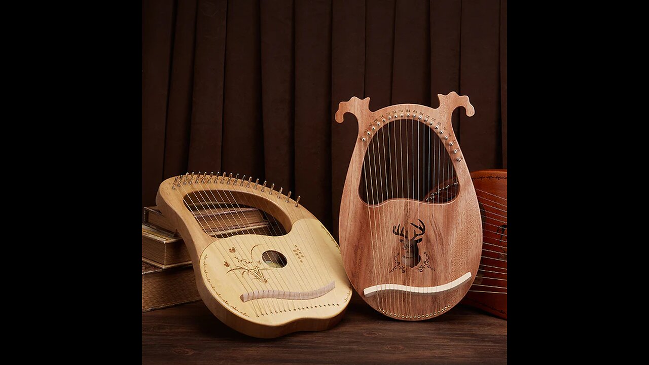 Classy Lyre Harp with Metal Strings, Tuning Wrench, Spared Strings, Manual and Bag, for Beginners