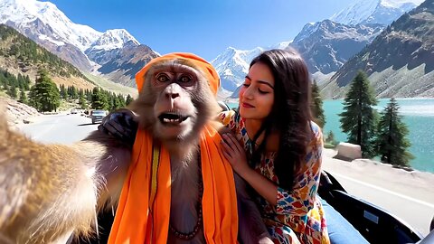 monkey vlogging in sakrdu