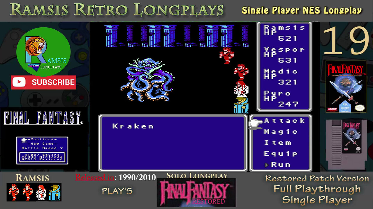 Final Fantasy Restored + (NES) | Water Shrine - Kraken | Episode #19