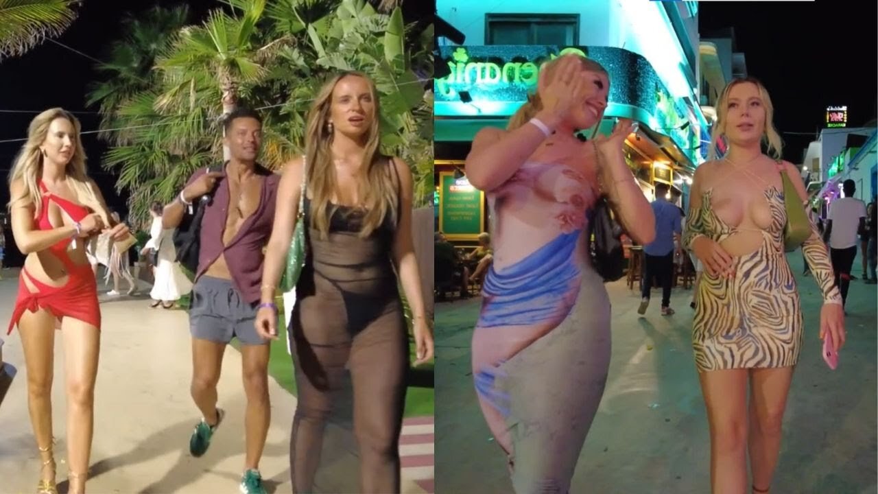 ⭐ Ibiza Nightlife | 4K Night Walking Tour Through Party Streets 🎥
