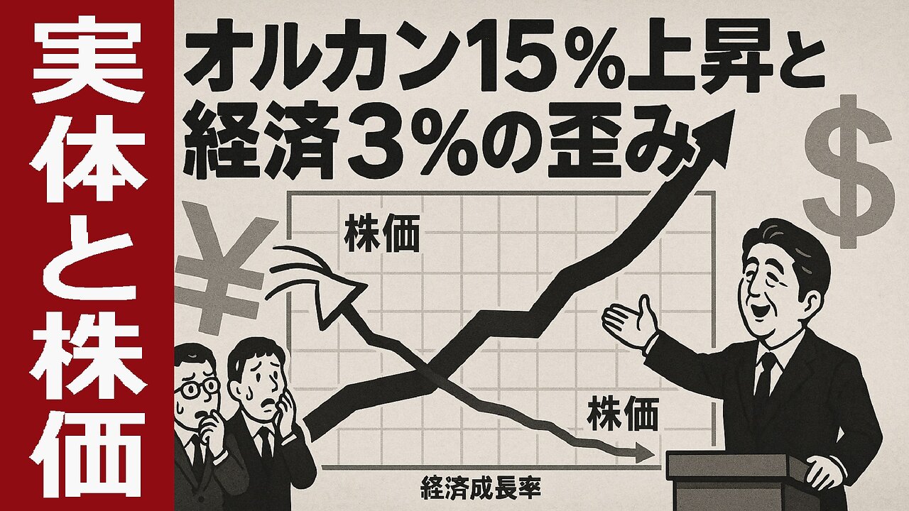 🤣投資：オルカン15％上昇と経済3％成長の歪み！こんな状態は続かない、円高リスクとアベノミクスの成功体験の危険性 #オルカン #株価 #インデックス投資