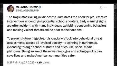 Melania Trump PreCrime Palantir | Catholic Church shooter