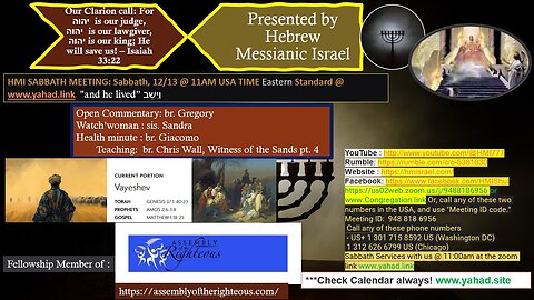 Witness of the Sands, Enemies of Israel pt. 2, Watch'woman report, Health minute