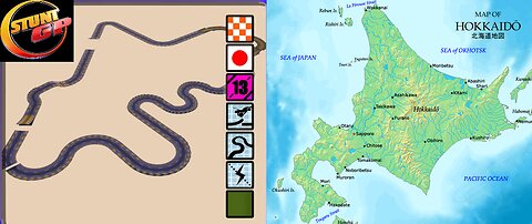 Stunt GP - Mini map of Hokkaido - Racing game ( スタントGP - 北海道のミニマップ - レーシングゲーム )