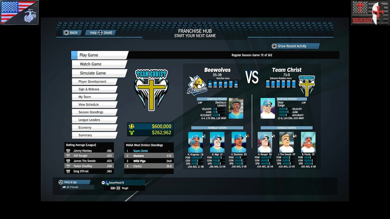 Based Sportsball 2025: Regular Season - Game #72 [Team Christ vs. Beewolves]
