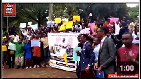 "Ugandan Students Stage Protest Against Joe Biden at Parliament"