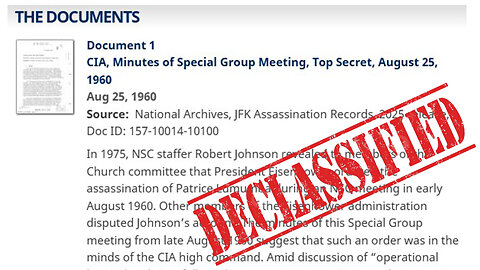 CIA, Minutes of Special Group Meeting Top Secret, August 25, 1960 description of the main document