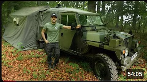 🌲 First Night Camping in My 1981 British Military | Solo in the Forest with 9x9 Command Tent