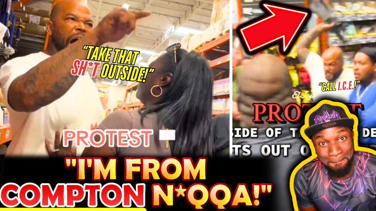 🚨"TAKE THAT SH*T OUTSIDE!" ENRAGED Black Man CONFRONTS WOKE Anti-ICE Protesters INSIDE HOME DEPOT!