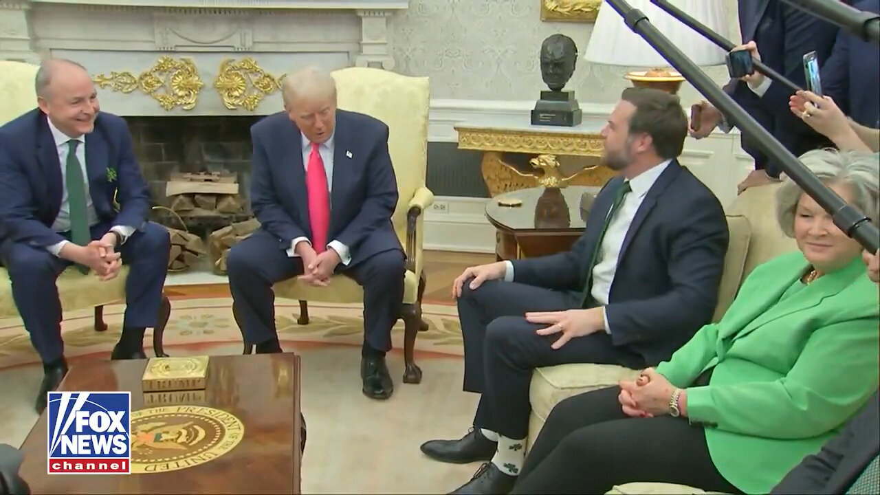Clover Covered: Trump Loses Focus As JD Vance's Silly Shamrock Socks Steal The Spotlight
