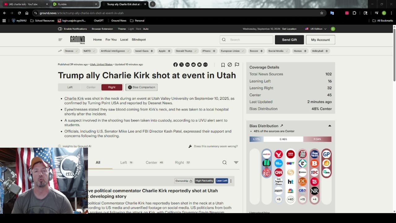Conservative Activist Charlie Kirk Shot on Campus—Suspect in Custody