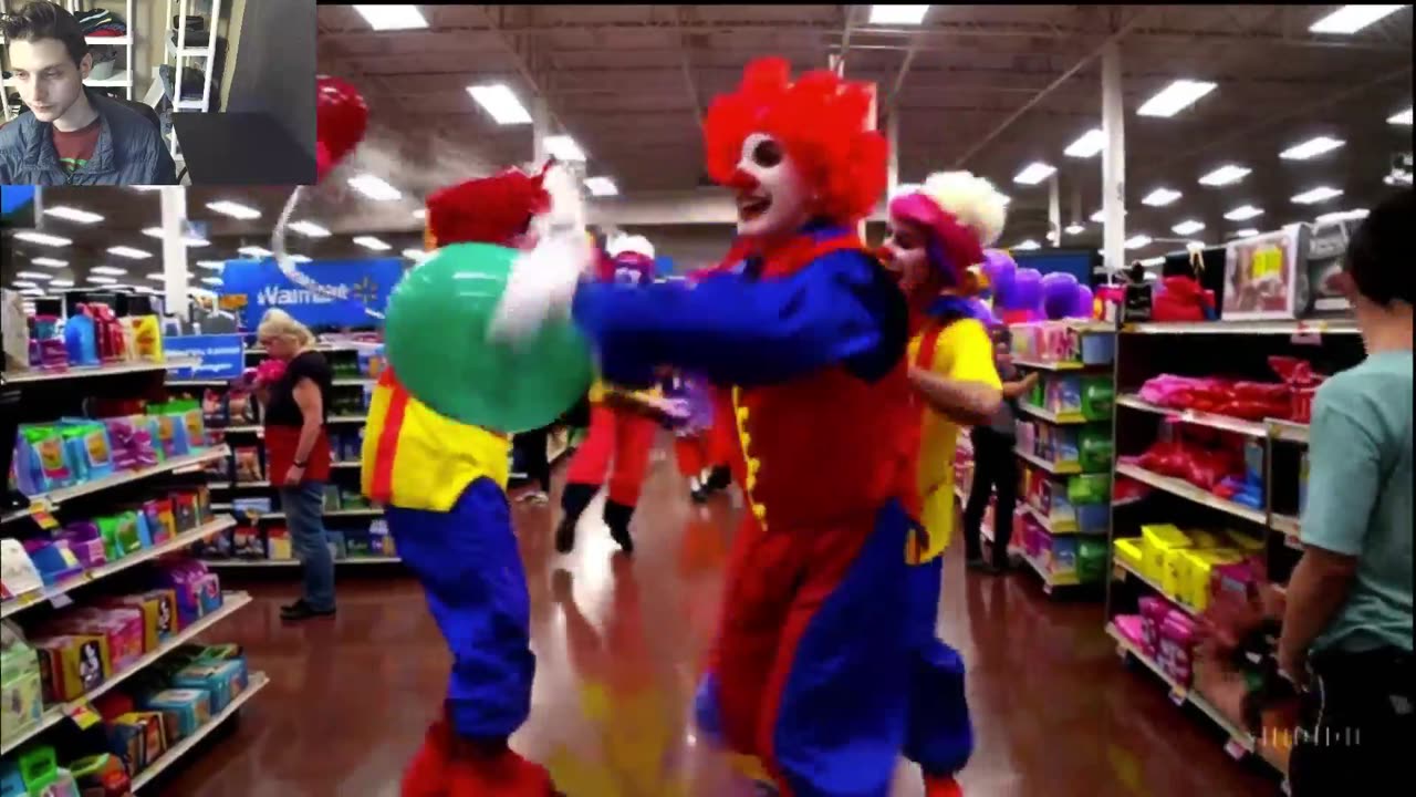 Outtake #2,280 Of The Clowns Roam Around A Walmart Supercenter Fake Funny Parody Video
