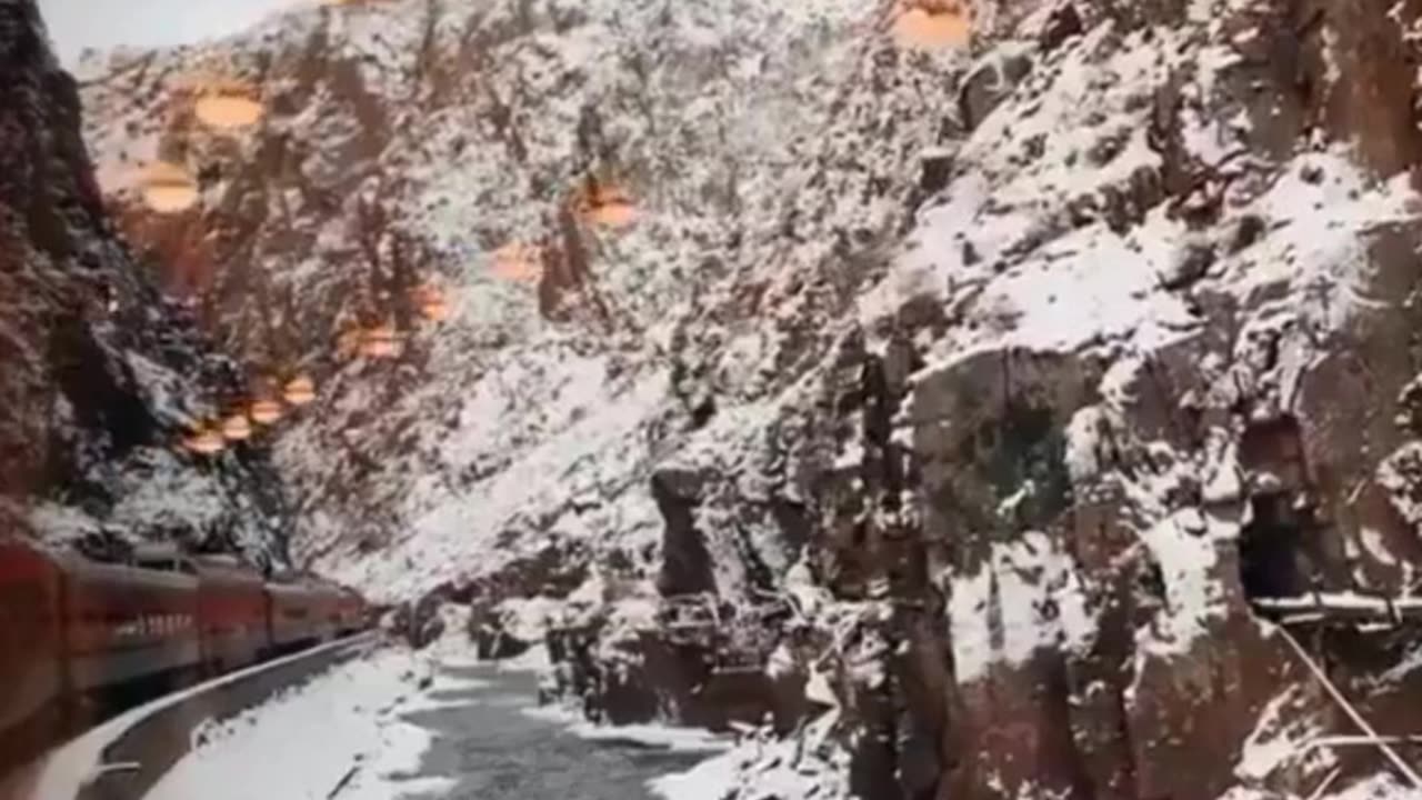 Winter Wonderland by Rail ❄️🚂 Through the Frozen Canyon