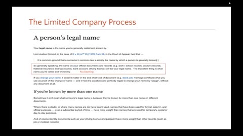 Claim your real name Limited Company Overview Beginners