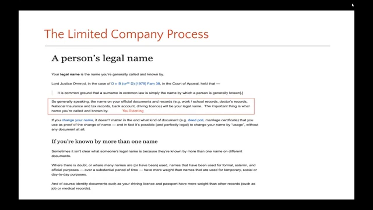 Claim your real name Limited Company Overview Beginners
