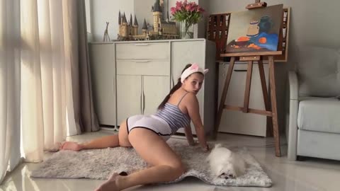 Sexy Stretching poses with A hot girl