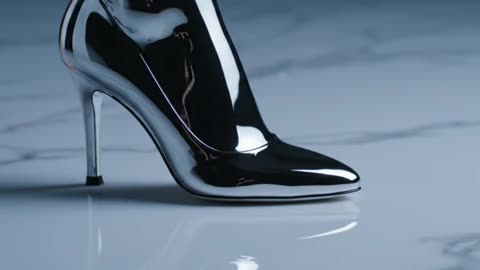 Mirror Liquid Heels – Futuristic Fashion Art