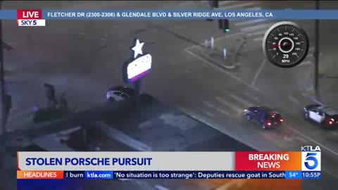 LAPD officers chase driver in stolen Porsche