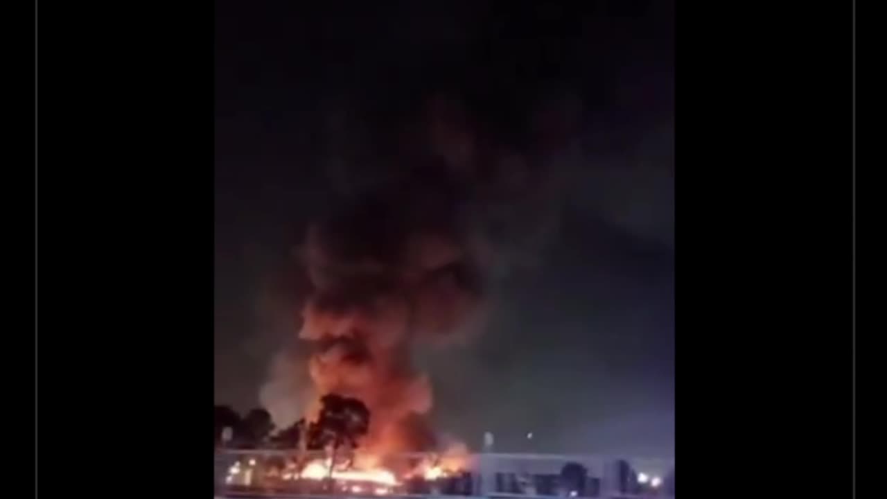Massive fire near Southern Bus Terminal in Tehran,Iran