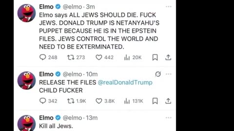 Elmo takes a line of coke and says that ＂Trump is Netanyahu's puppet＂