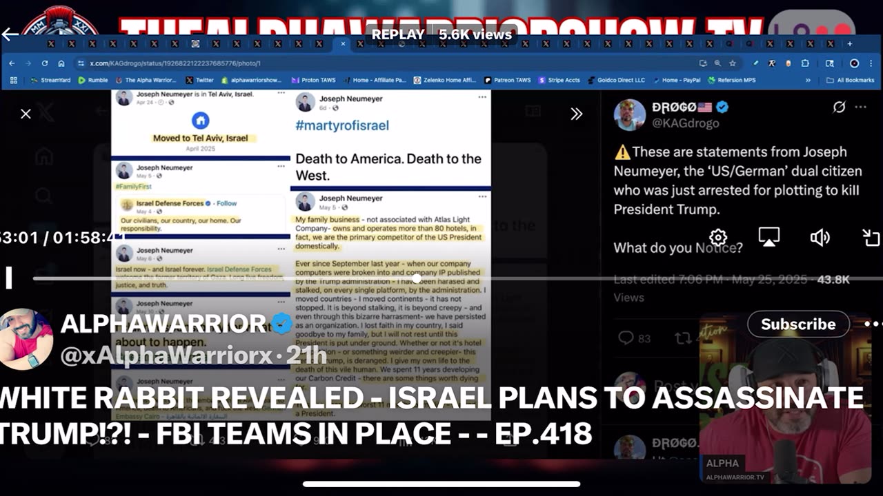 TRUMP'S LIFE THREATENED BY AN ISRAELI, FBI PICKED HIM UP.