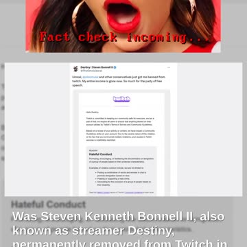Fact Check: Streamer Destiny Was NOT Banned On Twitch In September 2025 -- Ban Was Imposed in 2022
