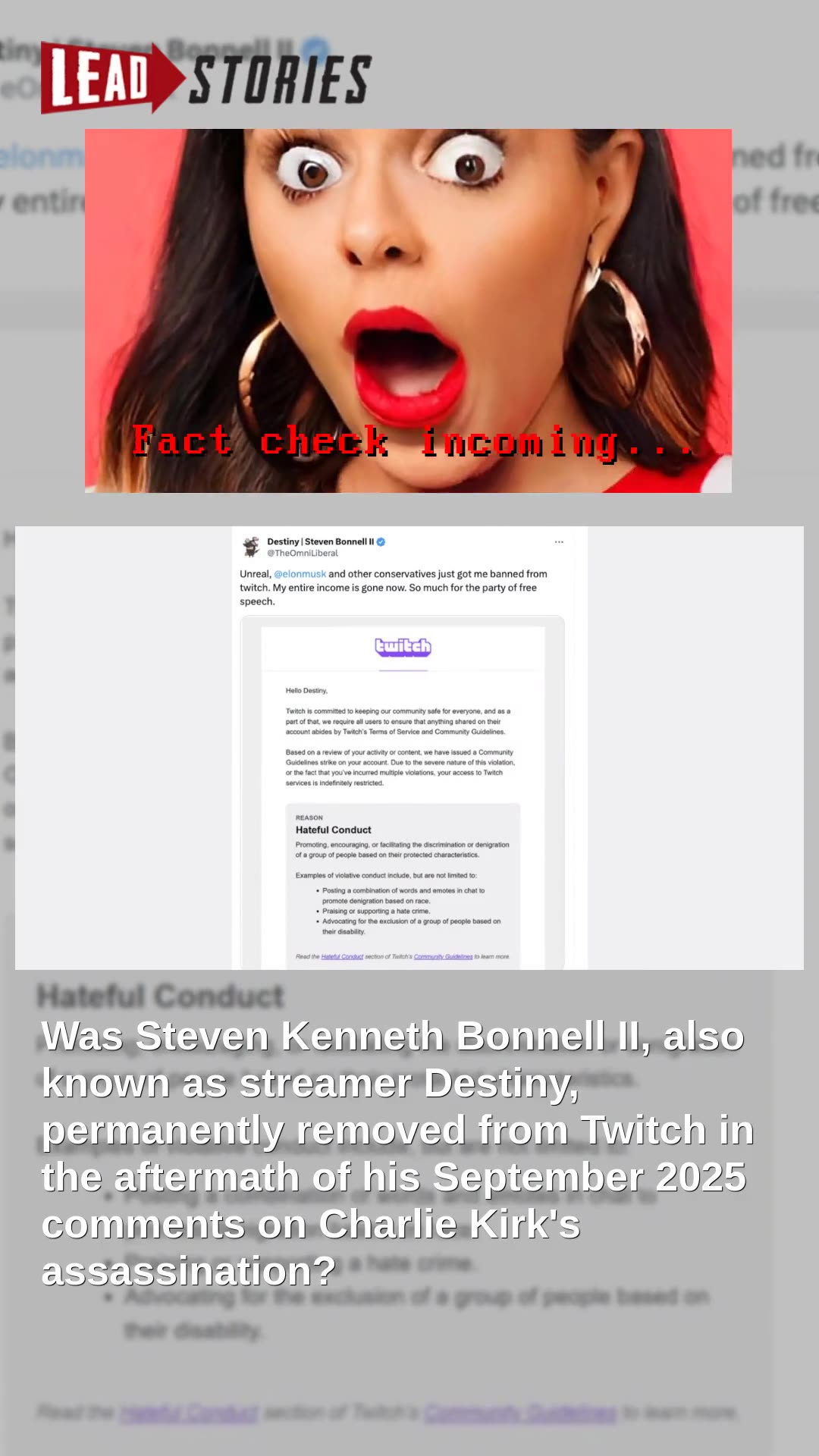 Fact Check: Streamer Destiny Was NOT Banned On Twitch In September 2025 -- Ban Was Imposed in 2022