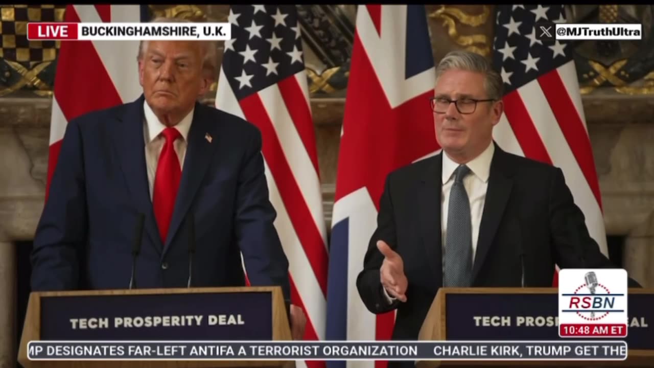 Trump pats Keir Starmer on the back i about recognizing Palestine for statehood.