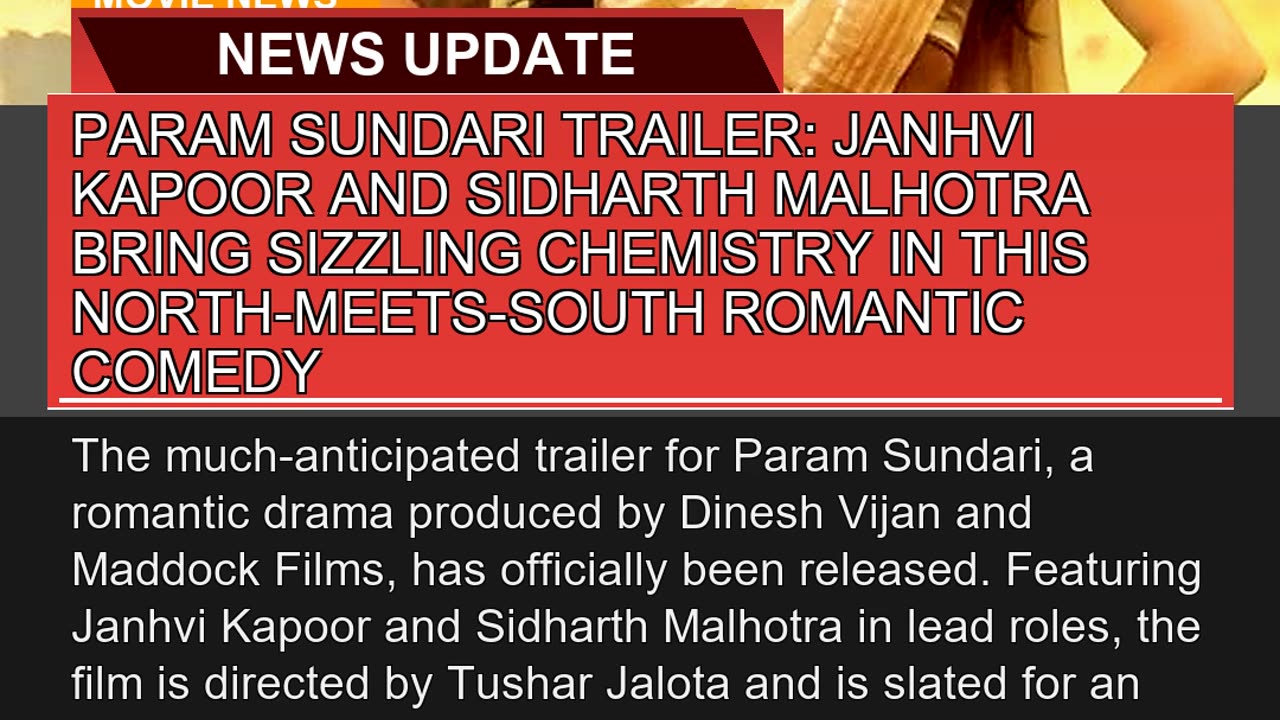 Param Sundari Trailer Janhvi Kapoor and Sidharth