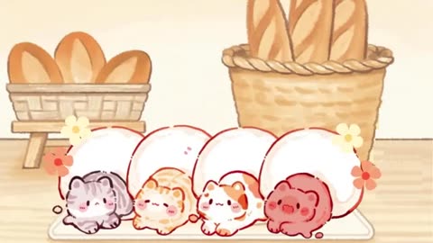 Cat Bakery Lofi 🍞🥐1 Hour Cafe Song ☕Stream cafe☀️cute & relaxing music 🔆 Make Your Day Better