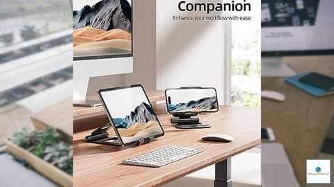 Nulaxy Aluminum Dual Foldable iPad Stand, Fully Adjustable Desktop Tablet Holder, iPad Acc