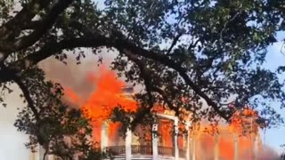 Nottoway Plantation in White Castle, Louisiana is currently burning out of control.