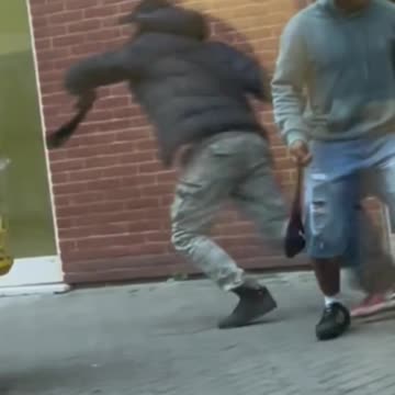 Fake African asylum seekers with knives, clubs and chains. Milan