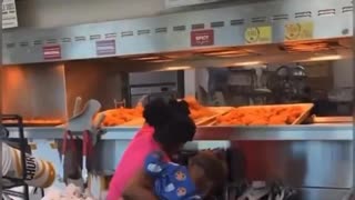 She teaches her son how to steal.