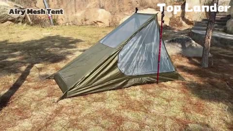 Airy Mesh Tent 1 Person Ultralight Tent Quick Setup Backpacking Shelter check description