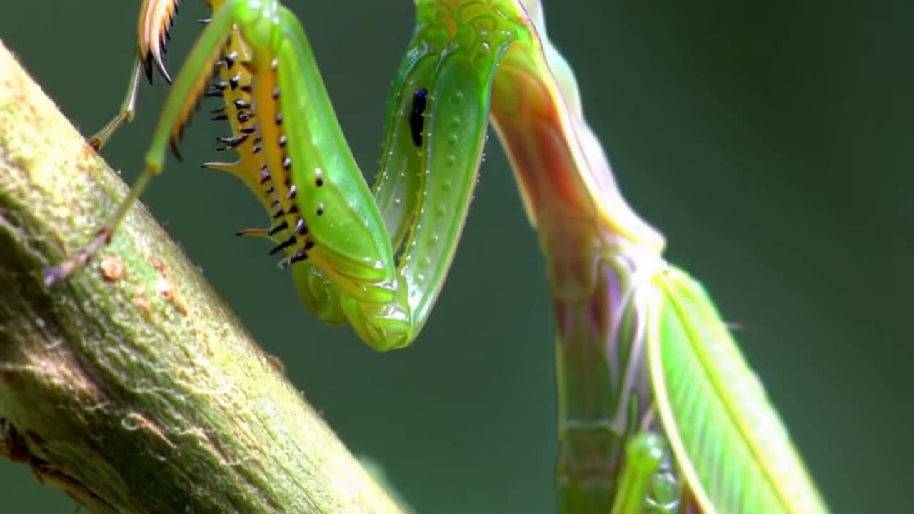 Praying Mantis Swaying Gently in the Breeze