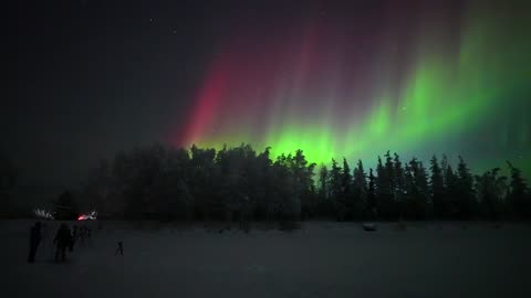 Intense Colorful Aurora in Alaska