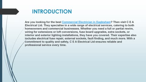 Looking for the best Commercial Electrician in Eaglesham