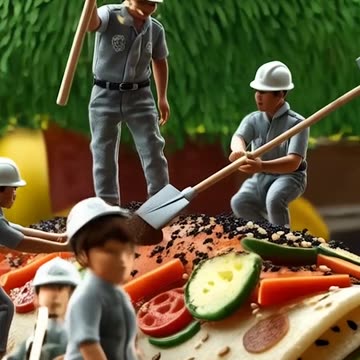 Miniature laborers are working AI Generator Video #miniature #klingai #02