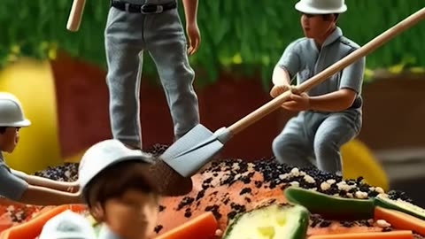 Miniature laborers are working AI Generator Video #miniature #klingai #02
