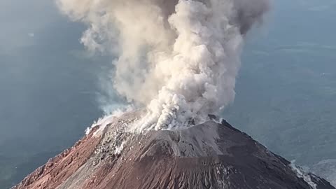 View of Santiaguito Volcano From El Picacho Viewpoint
