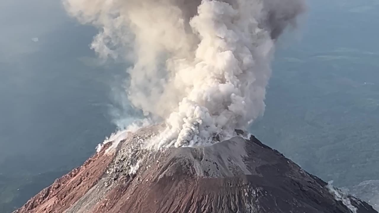 View of Santiaguito Volcano From El Picacho Viewpoint