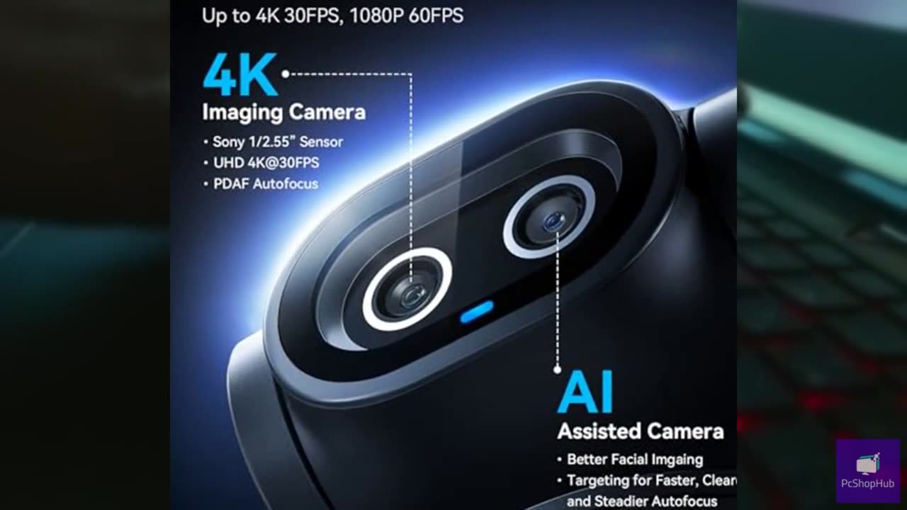 EMEET PIXY Dual-Camera AI-Powered PTZ Camera 4K, AI Tracking, PDAF&AI Autofocus